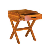 Prio Solid Sheesham Wood Side End Table (Natural Finish)